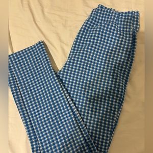 Plaid Blue Pants Straight Leg 💙